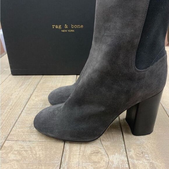Rag & Bone Agnes Suede Boots In Asphalt Gray - Picture 4 of 5